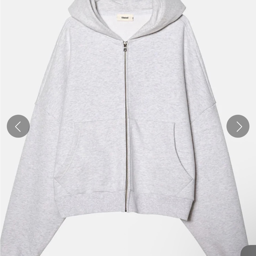 Elwood Gray Hooded Zip-Up Sweatshirt